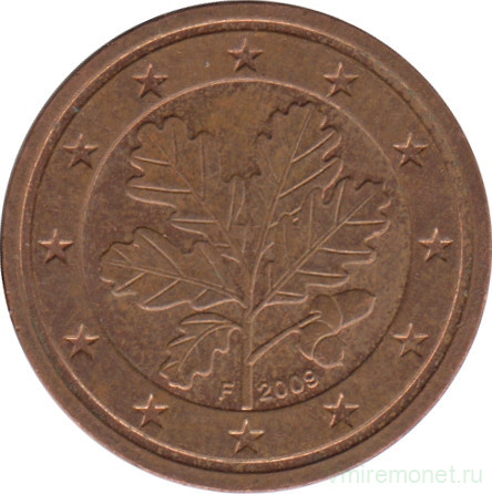 Монета. Германия. 2 цента 2009 год. (F).