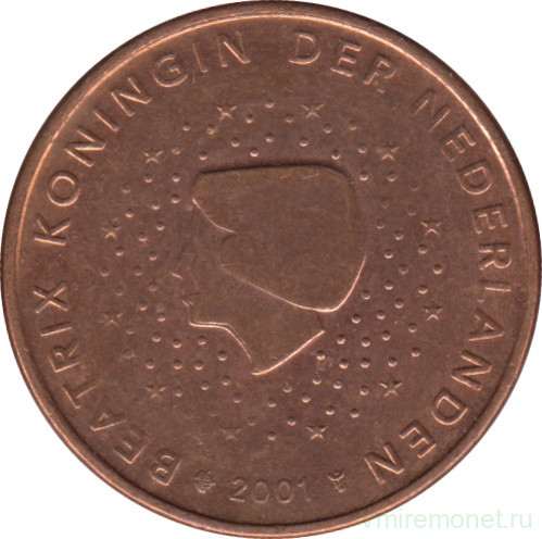 Монета. Нидерланды. 5 центов 2001 год.
