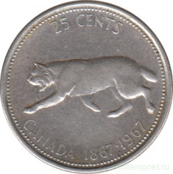 Монета. Канада. 25 центов 1967 год. 100 лет Конфедерации Канады.