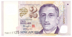 Банкнота. Сингапур. 2 доллара 2023 года. Тип 46 (два домика).