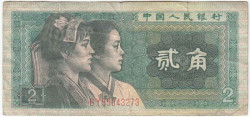 Банкнота. Китай. 2 цзяо 1980 год. Тип 882а.
