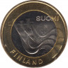 Монета. Финляндия. 5 евро 2013 год. Исторические регионы Финляндии. Строения. Карелия. ав.