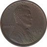 Монета. США. 1 цент 1914 год. ав.