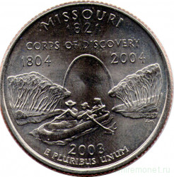 Монета. США. 25 центов 2003 год. Штат № 24 Миссури. Монетный двор P.