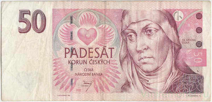 Банкнота. Чехия. 50 крон 1997 год. Тип 17а.