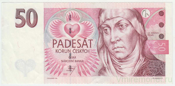 Банкнота. Чехия. 50 крон 1997 год. Серия С. Тип 17а.