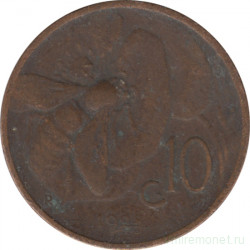 Монета. Италия. 10 чентезимо 1928 год.