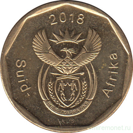 Монета. Южно-Африканская республика (ЮАР). 20 центов 2018 год.