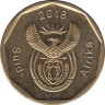 Монета. Южно-Африканская республика (ЮАР). 20 центов 2018 год. ав.
