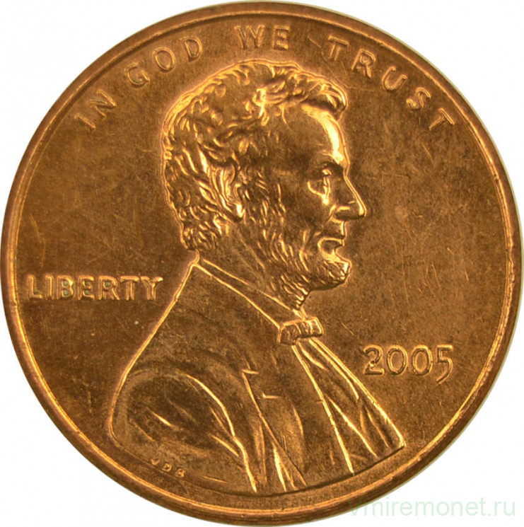 Монета. США. 1 цент 2005 год.