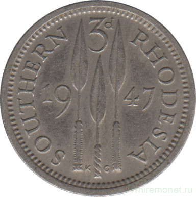 Монета. Южная Родезия. 3 пенса 1947 год.