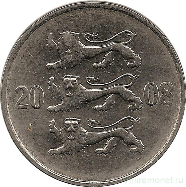 Монета. Эстония. 20 сенти 2008 год.