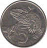Монета. Новая Зеландия. 5 центов 1999 год. рев.
