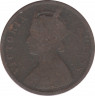 Монета. Индия. 1/4 анны 1882 год. рев.