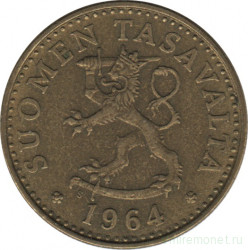 Монета. Финляндия. 20 пенни 1964 год.