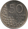 Реверс.Монета. Финляндия. 50 пенни 1990 год (медно-никелевый сплав).