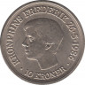 Монета. Дания. 10 крон 1986 год. 18 лет со дня рождения принца Фредерика. ав.