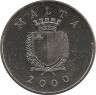 Аверс. Монета. Мальта. 1 лира 2000 год.