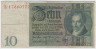 Банкнота. Германия. Веймарская республика. 10 рейхсмарок 1929 год. Литера F. ав.