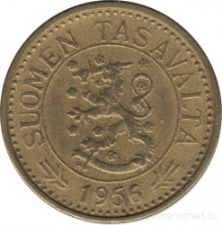 Монета. Финляндия. 10 марок 1956 год.