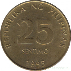 Монета. Филиппины. 25 сентимо 1995 год.