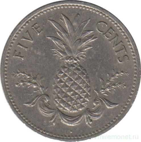 Монета. Багамские острова. 5 центов 1985 год.