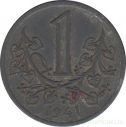 Монета. Богемия и Моравия. 1 крона 1941 год.