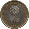 Реверс. Монета. Португалия. 200 эскудо 1999 год. Программа Юнисеф "Дети мира".