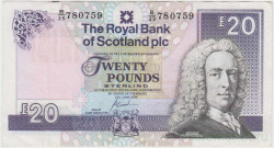 Банкнота. Великобритания. Шотландия. "Royal Bank of Scotland PLC". 20 фунтов 2000 год. Тип 354d.