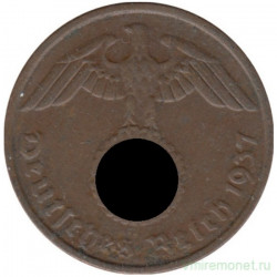 Монета. Германия. Третий Рейх. 2 рейхспфеннига 1937 год. Монетный двор - Мюнхен (D).