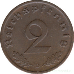 Монета. Германия. Третий Рейх. 2 рейхспфеннига 1937 год. Монетный двор - Мюнхен (D).
