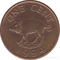 Монета. Бермудские острова. 1 цент 1994 год.