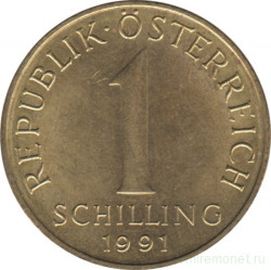 Монета. Австрия. 1 шиллинг 1991 год.
