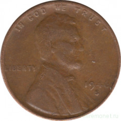 Монета. США. 1 цент 1946 год. Монетный двор S.