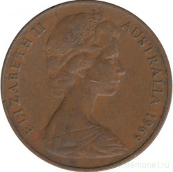 Монета. Австралия. 2 цента 1969 год.