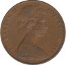 Монета. Австралия. 2 цента 1969 год. ав.