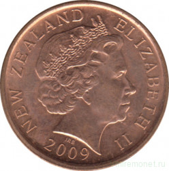 Монета. Новая Зеландия. 10 центов 2009 год.
