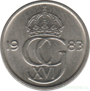 Монета. Швеция. 10 эре 1983 год.