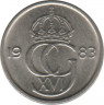 Монета. Швеция. 10 эре 1983 год. ав.