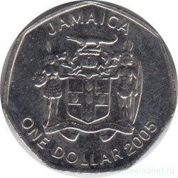 Монета. Ямайка. 1 доллар 2005 год.