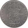 Аверс. Монета. Швеция. 1 крона 1971 год.