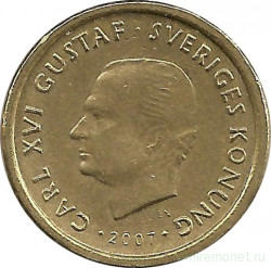 Монета. Швеция. 10 крон 2007 год.