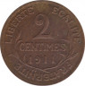 Монета. Франция. 2 сантима 1911 год. ав.