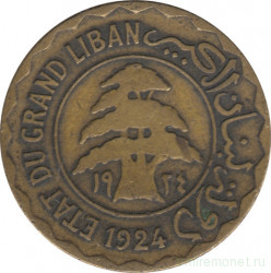Монета. Ливан. 5 пиастров 1924 год.
