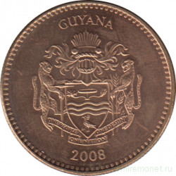 Монета. Гайана. 5 долларов 2008 год.