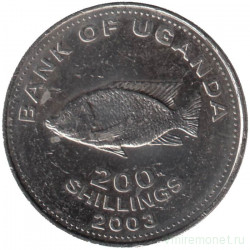 Монета. Уганда. 200 шиллингов 2003 год.