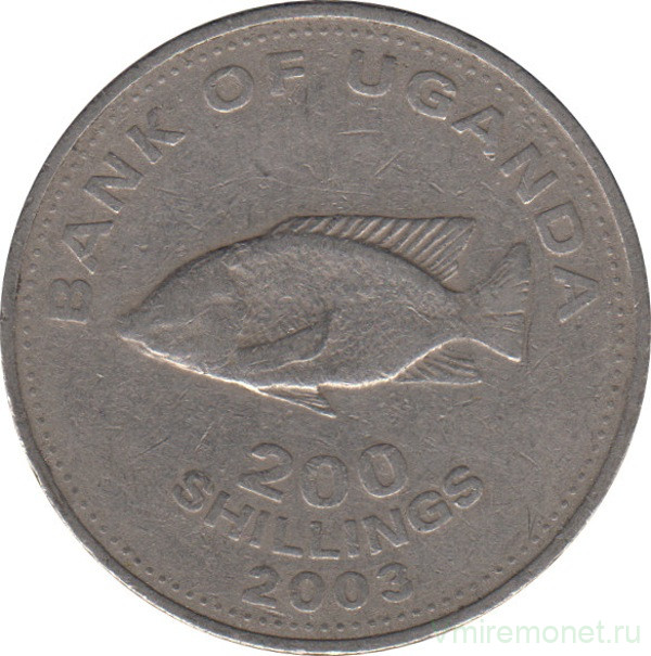 Монета. Уганда. 200 шиллингов 2003 год.