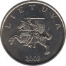 Монета. Литва. 1 лит 2002 год. ав.