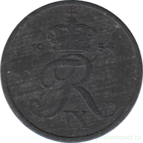 Монета. Дания. 1 эре 1954 год.