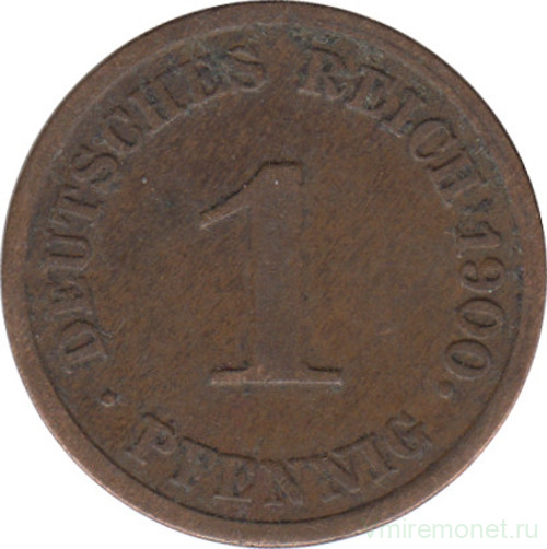 Монета. Германия (Германская империя 1871-1922). 1 пфенниг 1900 год. (J).